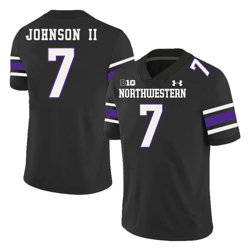 Northwestern Wildcats #7 Calvin Johnson II College Football Jerseys Stitched-Black